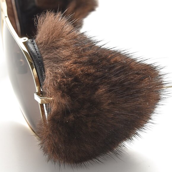 NEW Saint Laurent Mink Fur Classic 11 Shields Sunglasses main image 4